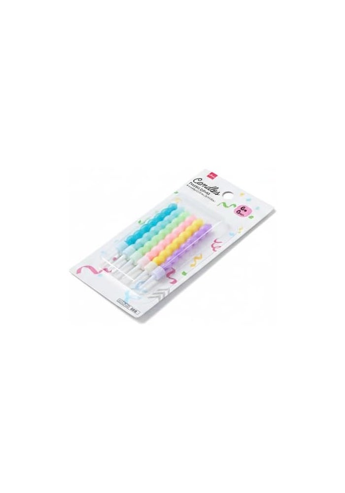 DAISO Multicolor Spiral Birthday Candles - 6 Pieces Pack - Image 2